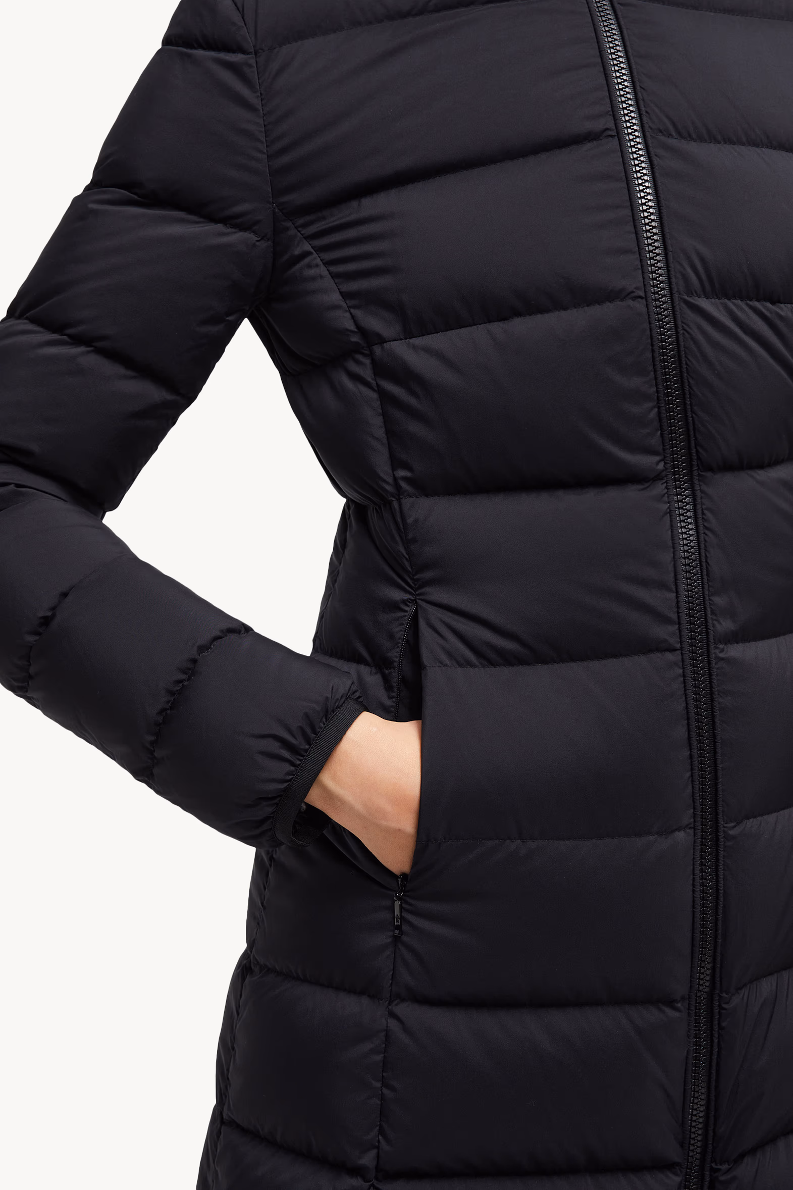 Gie Hooded Long Down Jacket Women Black Moncler 6